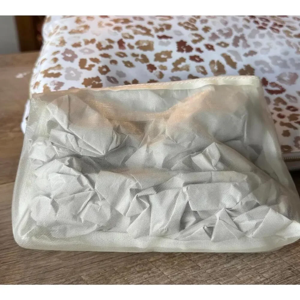 Leopard Print Women's Cosmetic Bag with Recycled Polyester